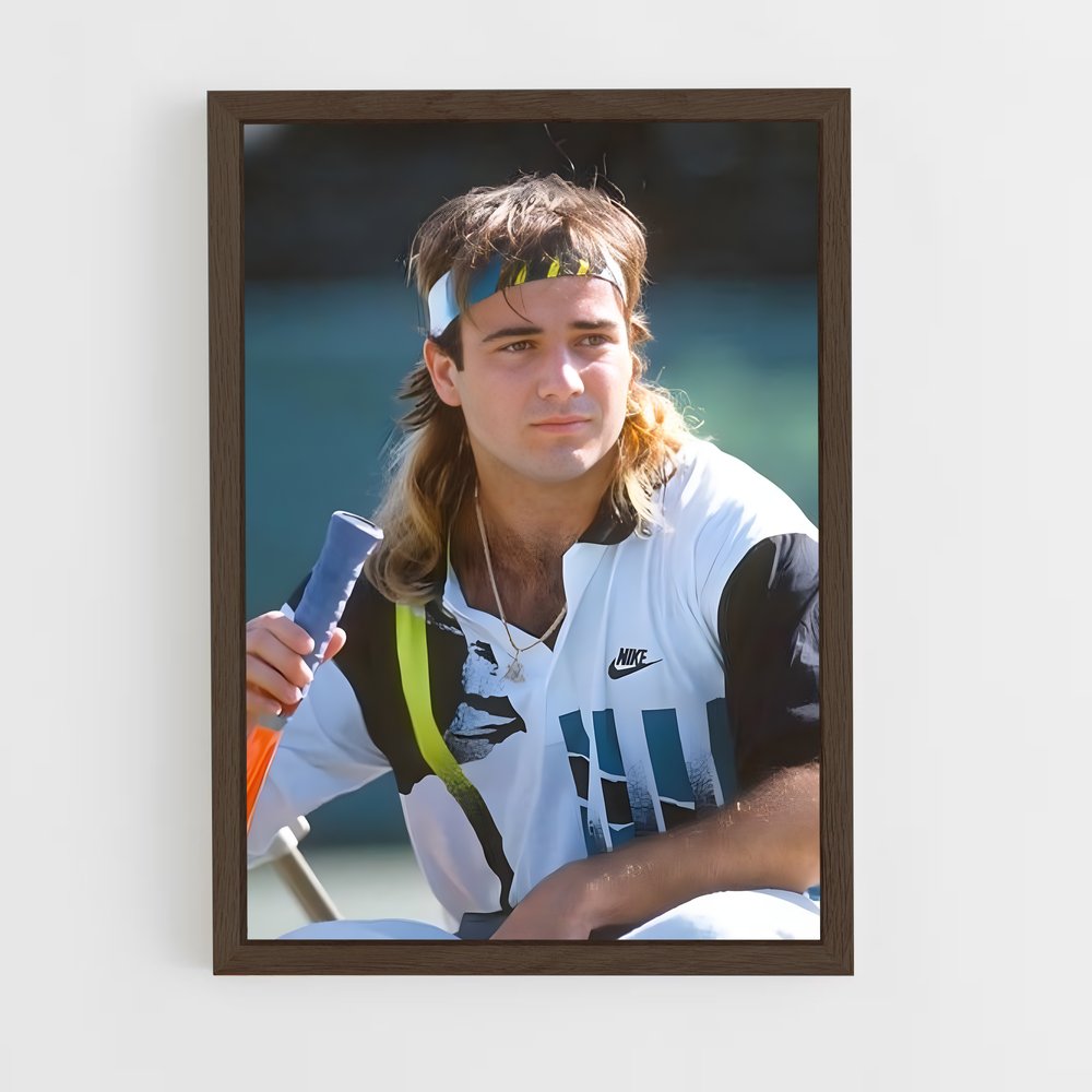andre-agassi-5 cadre Bois foncé