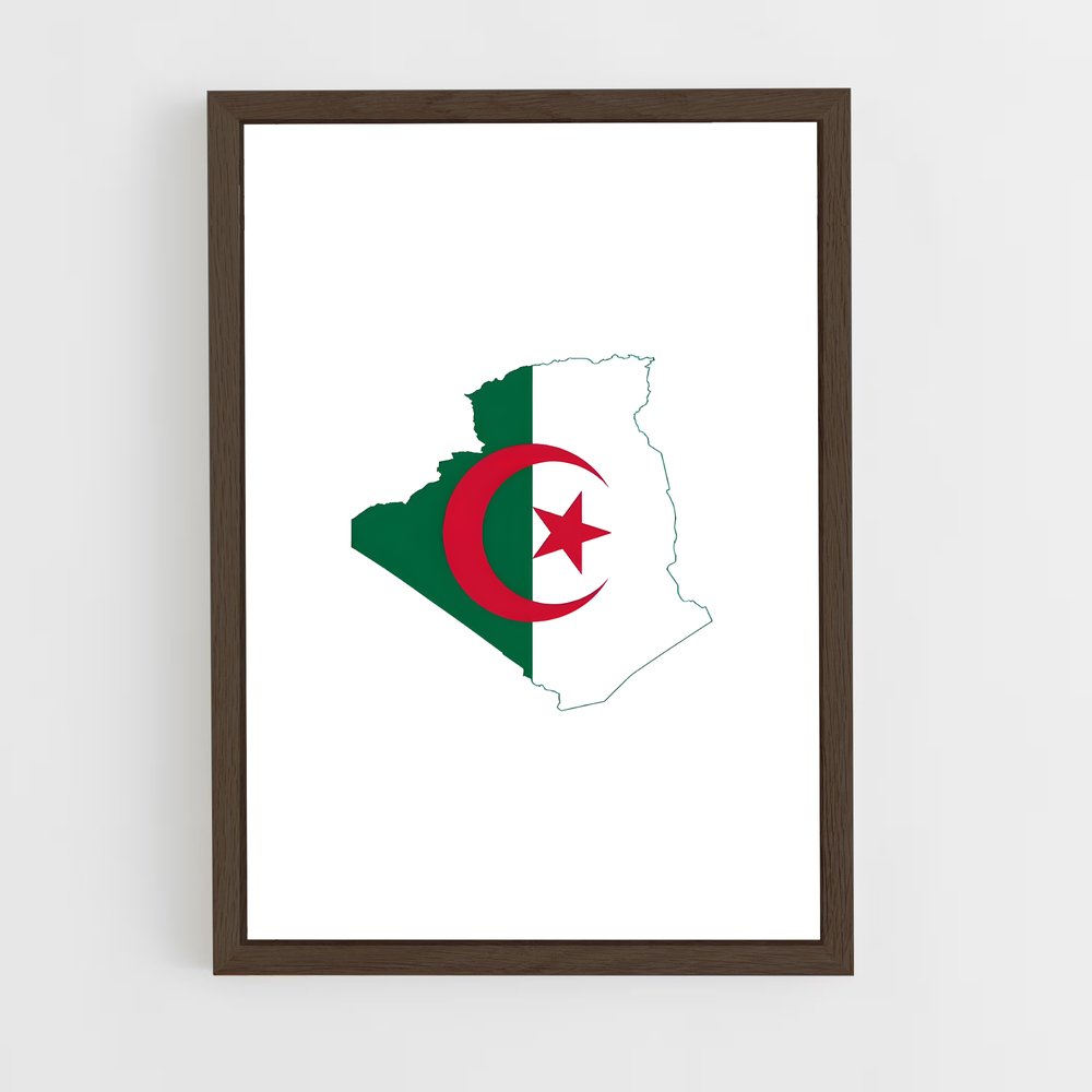 ap-algeria flag-5 cadre Bois foncé