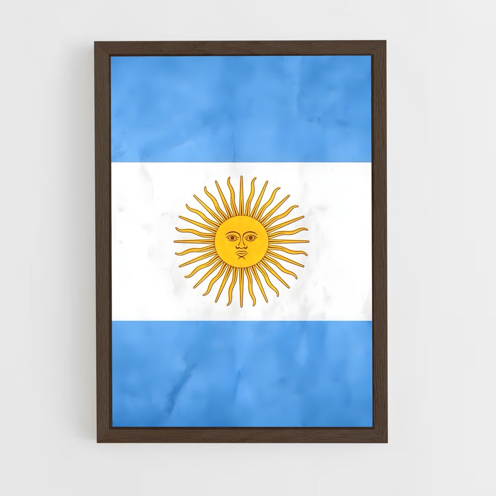 ap-argentina flag-6 cadre Bois foncé