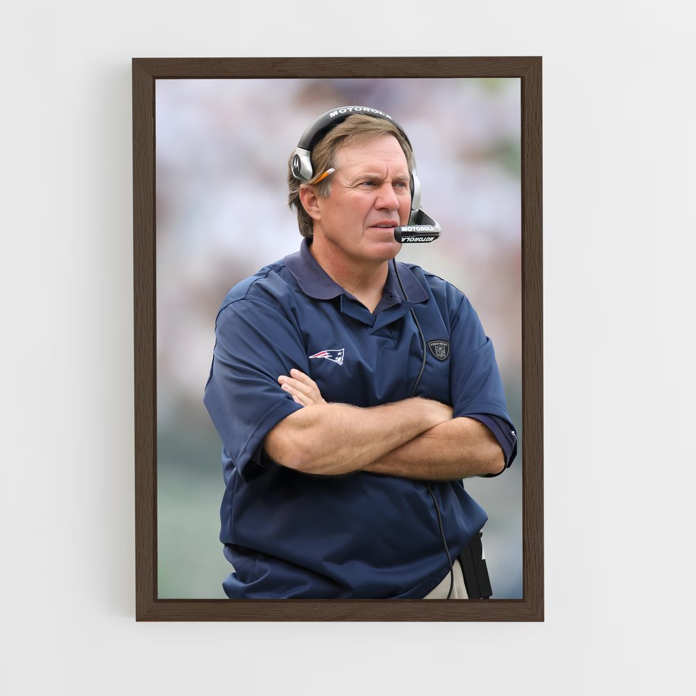 ap-bill belichick-2 cadre Bois foncé