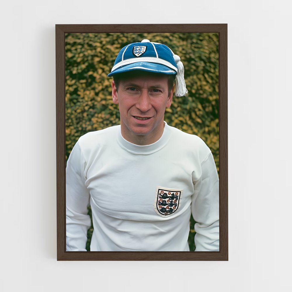 ap-bobby charlton-4 cadre Bois foncé