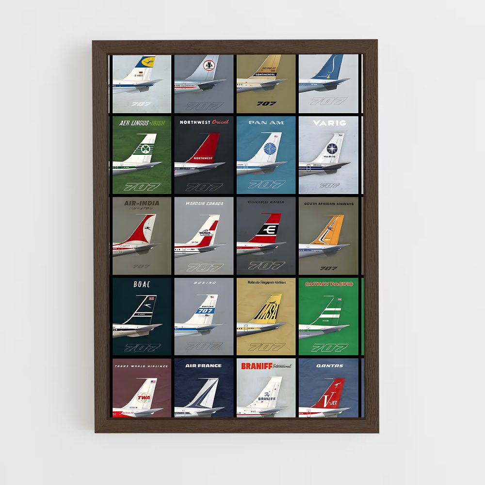 ap-boeing 707-2 cadre Bois foncé