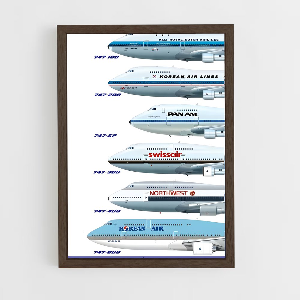 ap-boeing 747-1 cadre Bois foncé