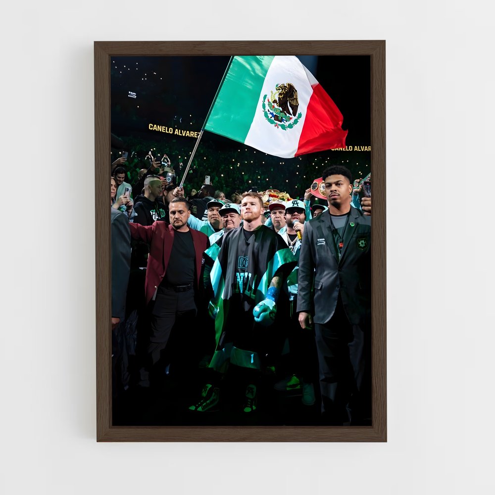 ap-canelo alvarez-4 cadre Bois foncé