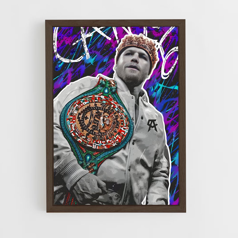 ap-canelo alvarez-5 cadre Bois foncé