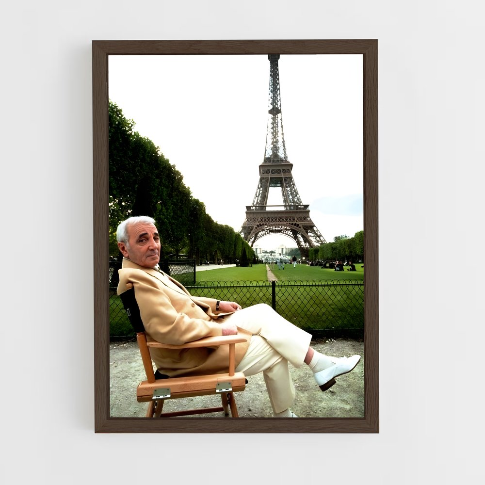 ap-charles aznavour-1 cadre Bois foncé