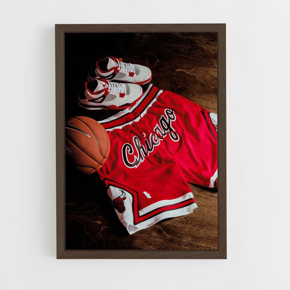 ap-chicago bulls-9 cadre Bois foncé