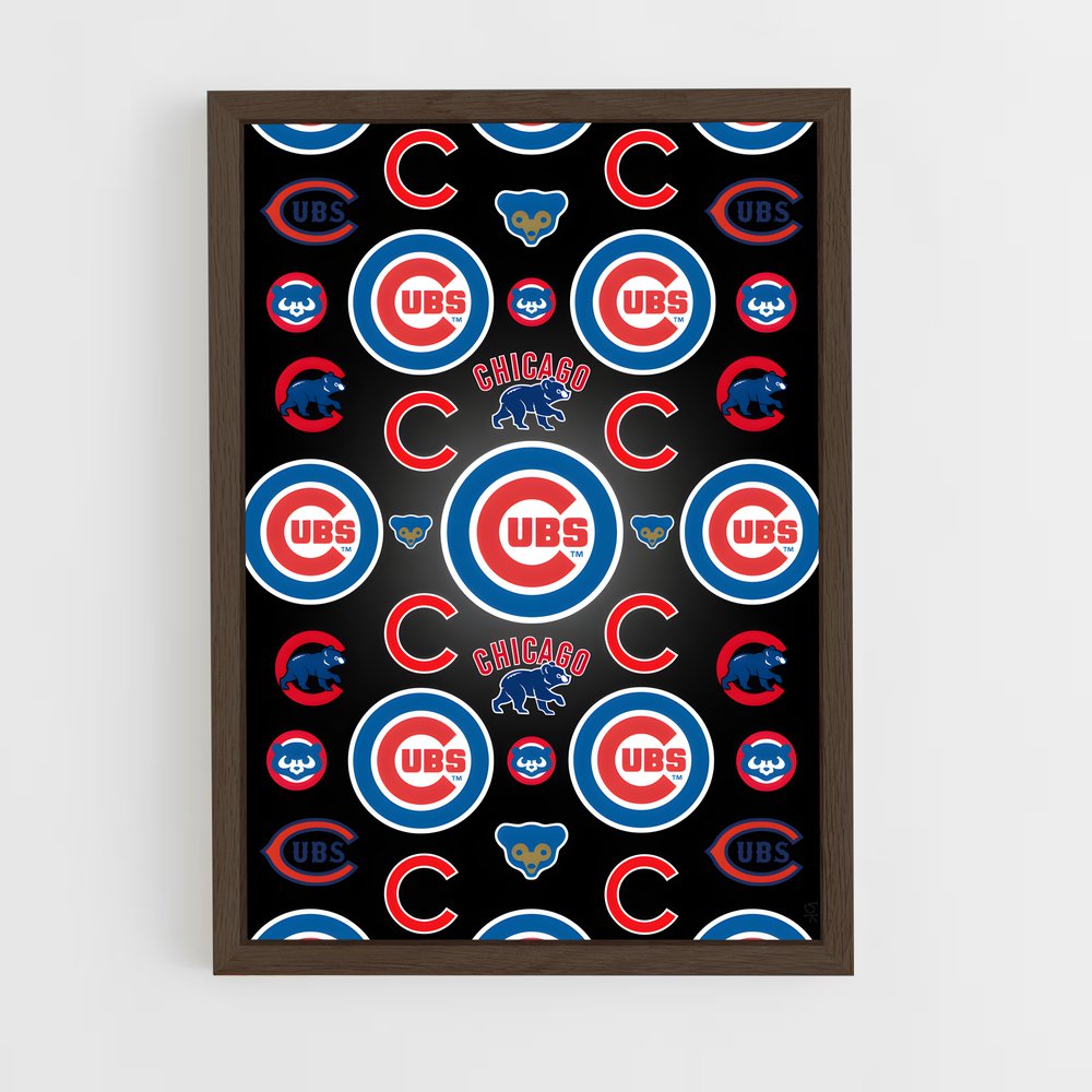 ap-chicago cubs-5 cadre Bois foncé
