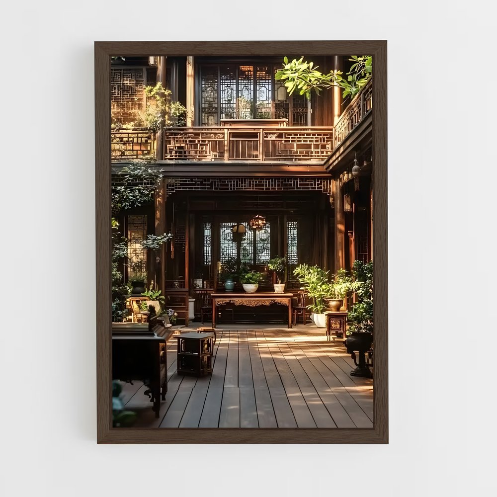 ap-chinese traditional architecture-5 cadre Bois foncé