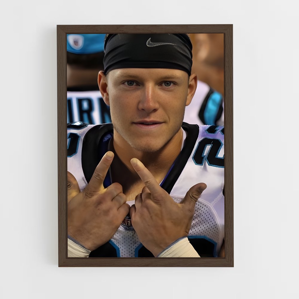 ap-christian mccaffrey-1 cadre Bois foncé