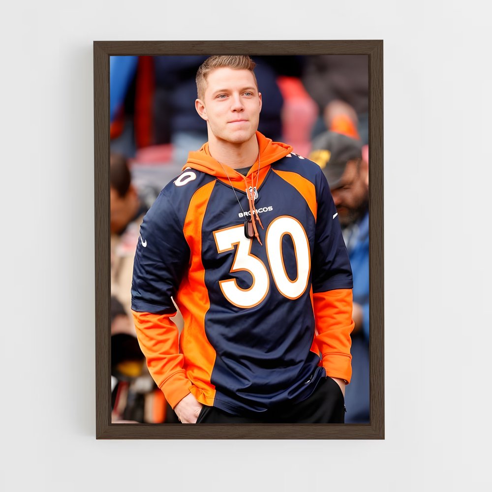 ap-christian mccaffrey-2 cadre Bois foncé