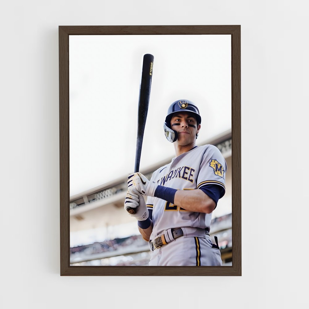 ap-christian yelich-3 cadre Bois foncé