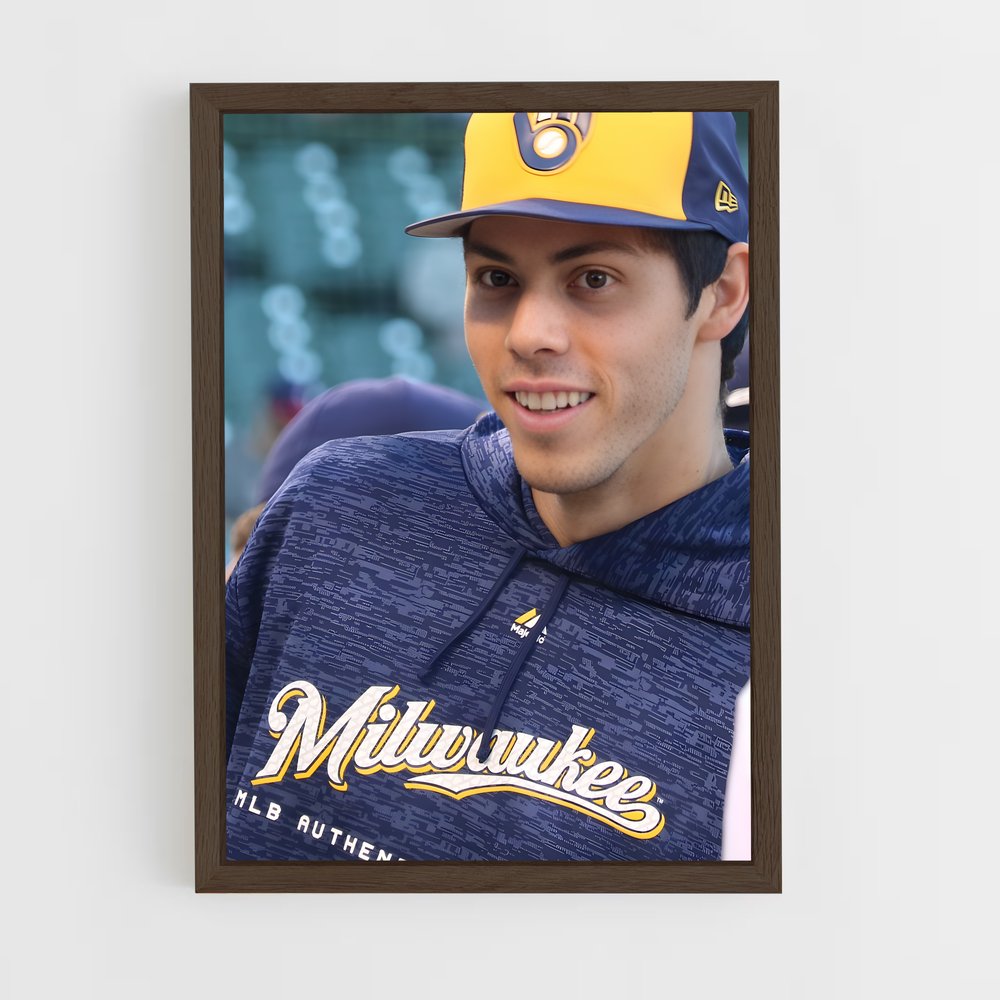 ap-christian yelich-8 cadre Bois foncé