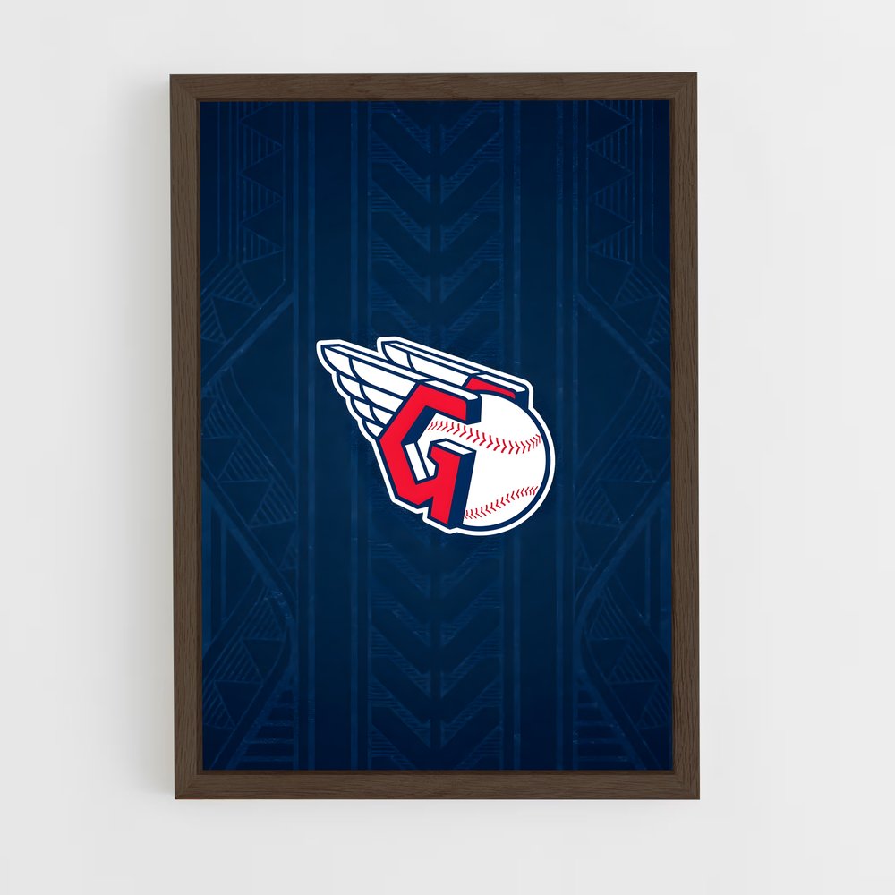 ap-cleveland guardians-4 cadre Bois foncé
