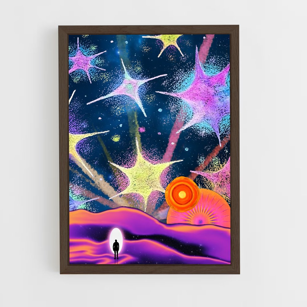 ap-cosmic art-3 cadre Bois foncé