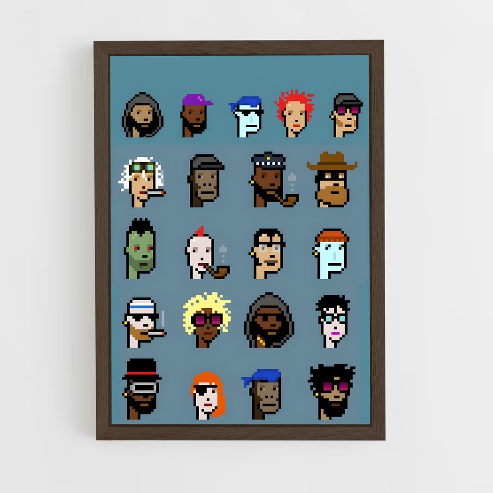 ap-cryptopunks-1 cadre Bois foncé
