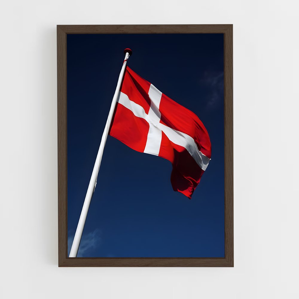 ap-denmark flag-1 cadre Bois foncé