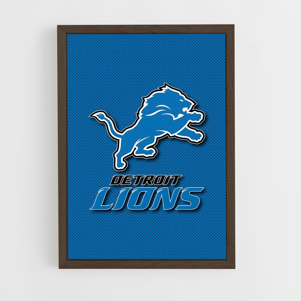 ap-detroit lions-8 cadre Bois foncé