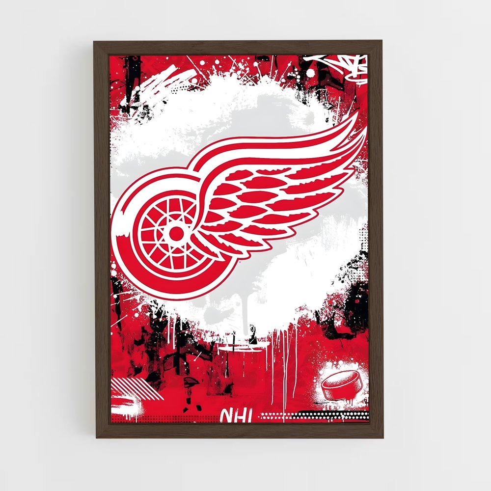 ap-detroit red wings-2 cadre Bois foncé