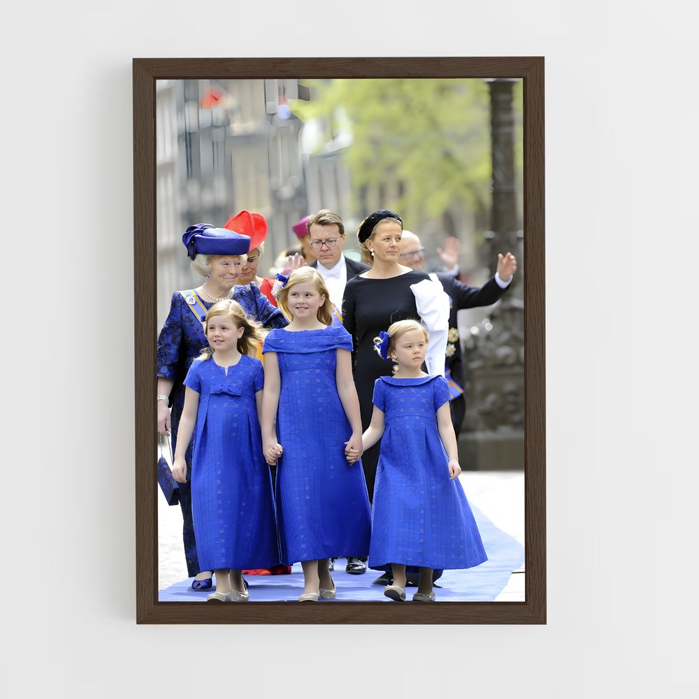 ap-dutch royal family-2 cadre Bois foncé