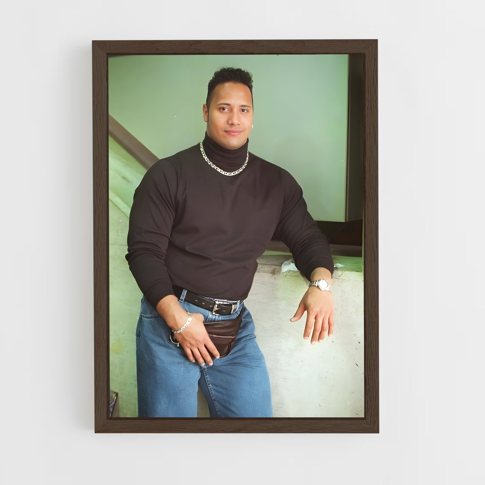 ap-dwayne johnson-9 cadre Bois foncé
