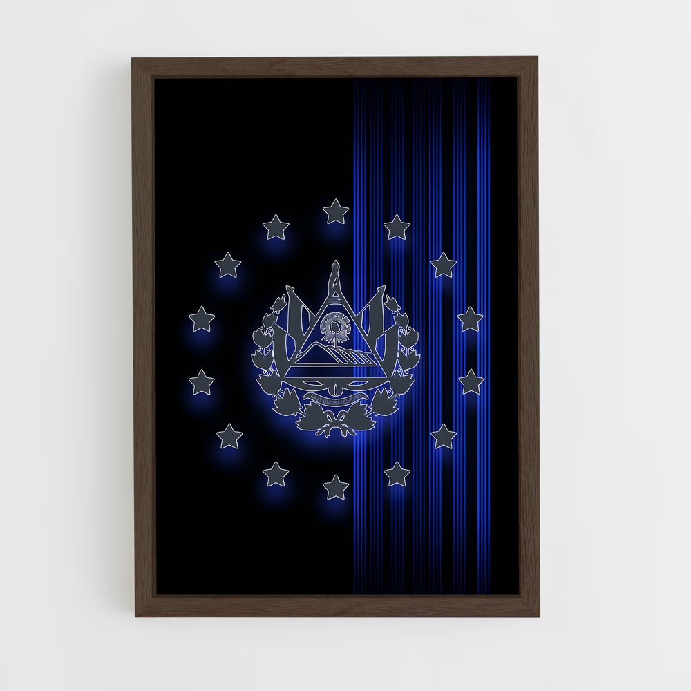 ap-el salvador flag-3 cadre Bois foncé