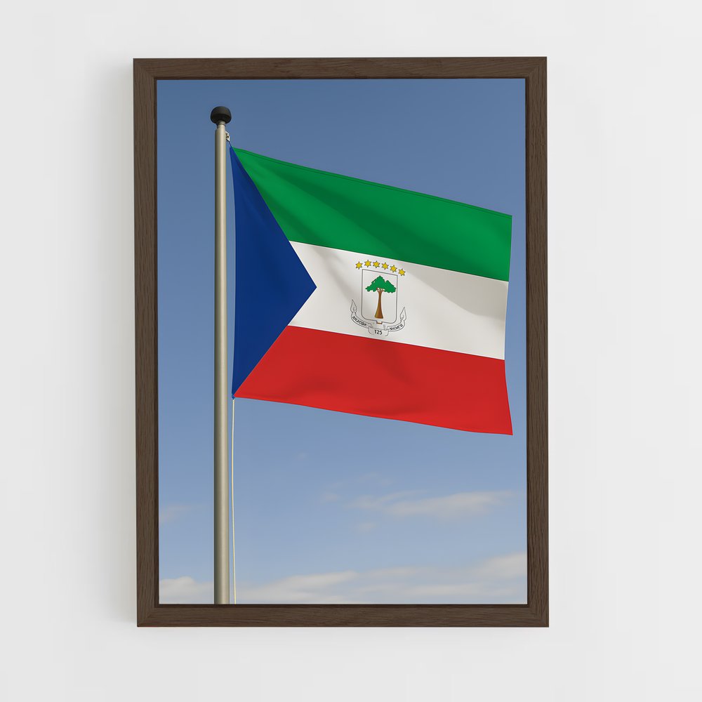ap-equatorial guinea flag-1 cadre Bois foncé