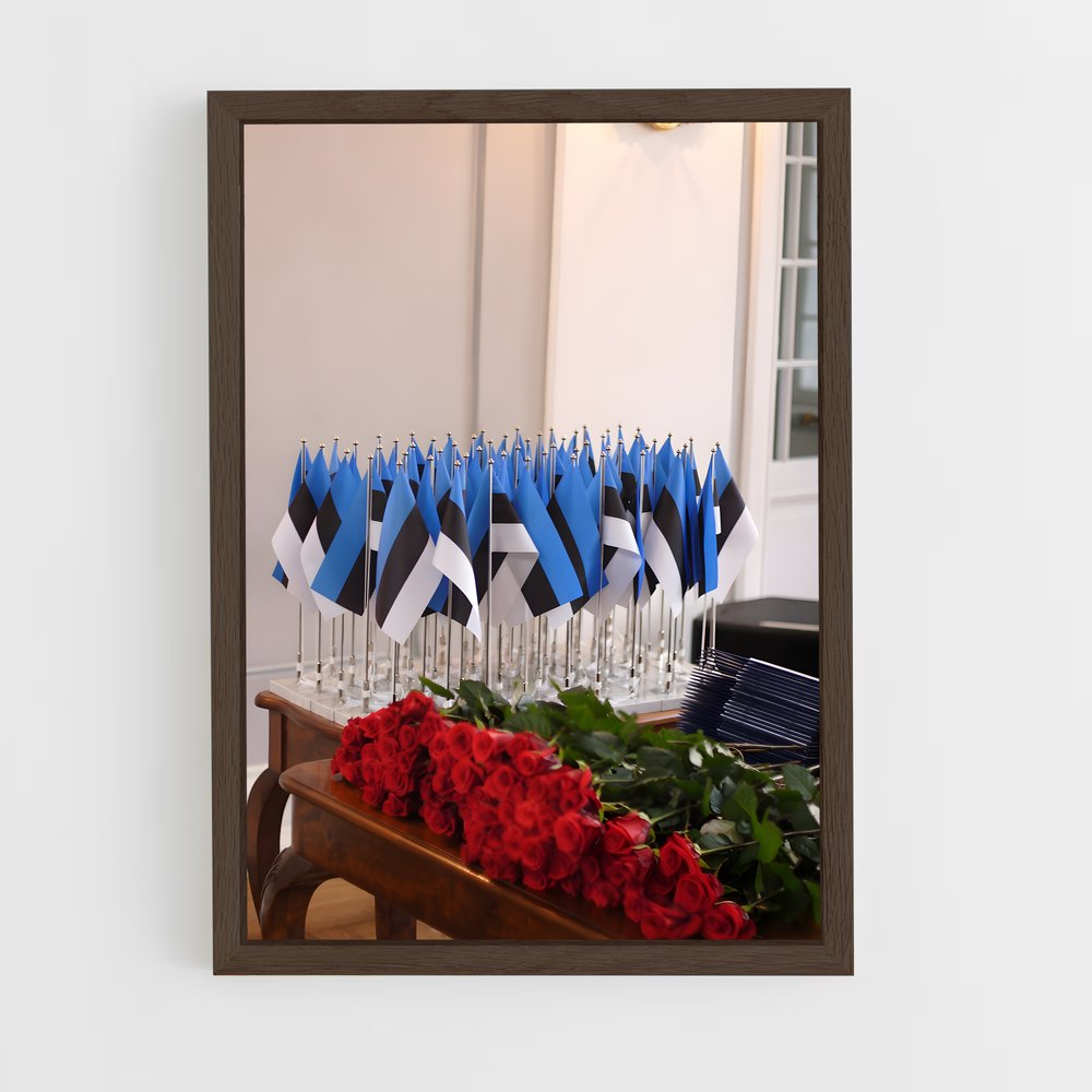 ap-estonia flag-2 cadre Bois foncé