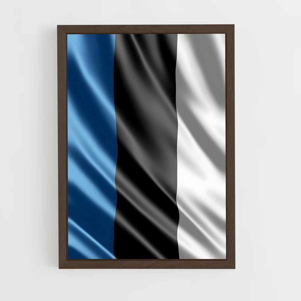 ap-estonia flag-3 cadre Bois foncé