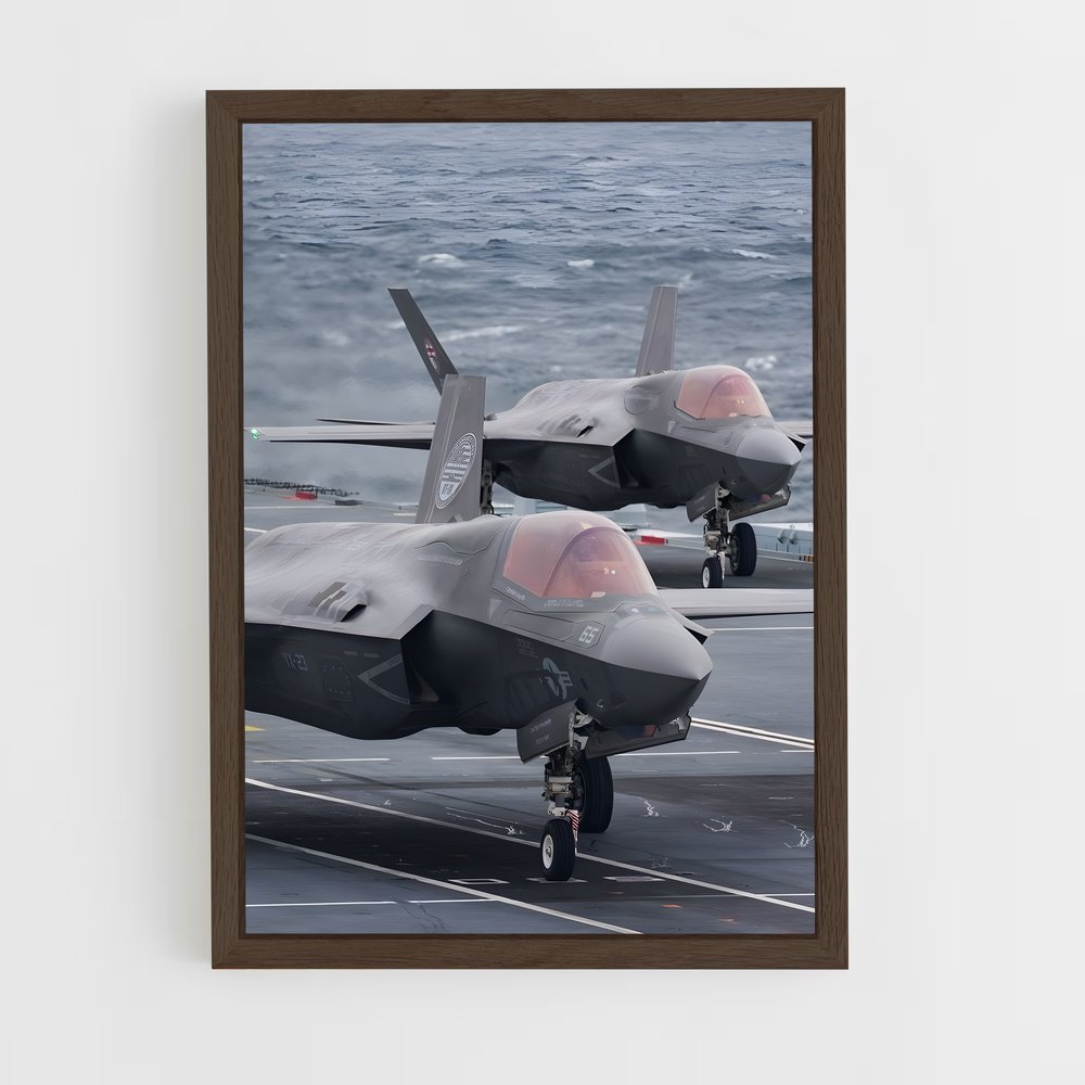 ap-f-35 lightning ii-7 cadre Bois foncé
