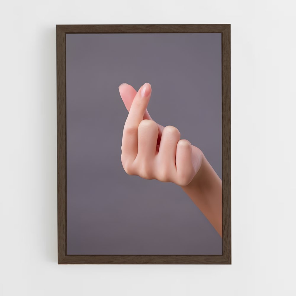 ap-finger heart-2 cadre Bois foncé