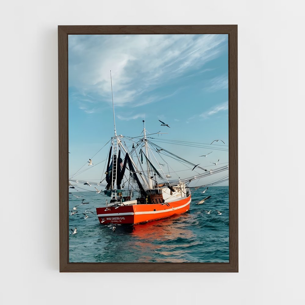 ap-fishing boats-3 cadre Bois foncé