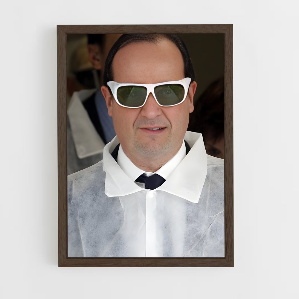 ap-francois hollande-1 cadre Bois foncé