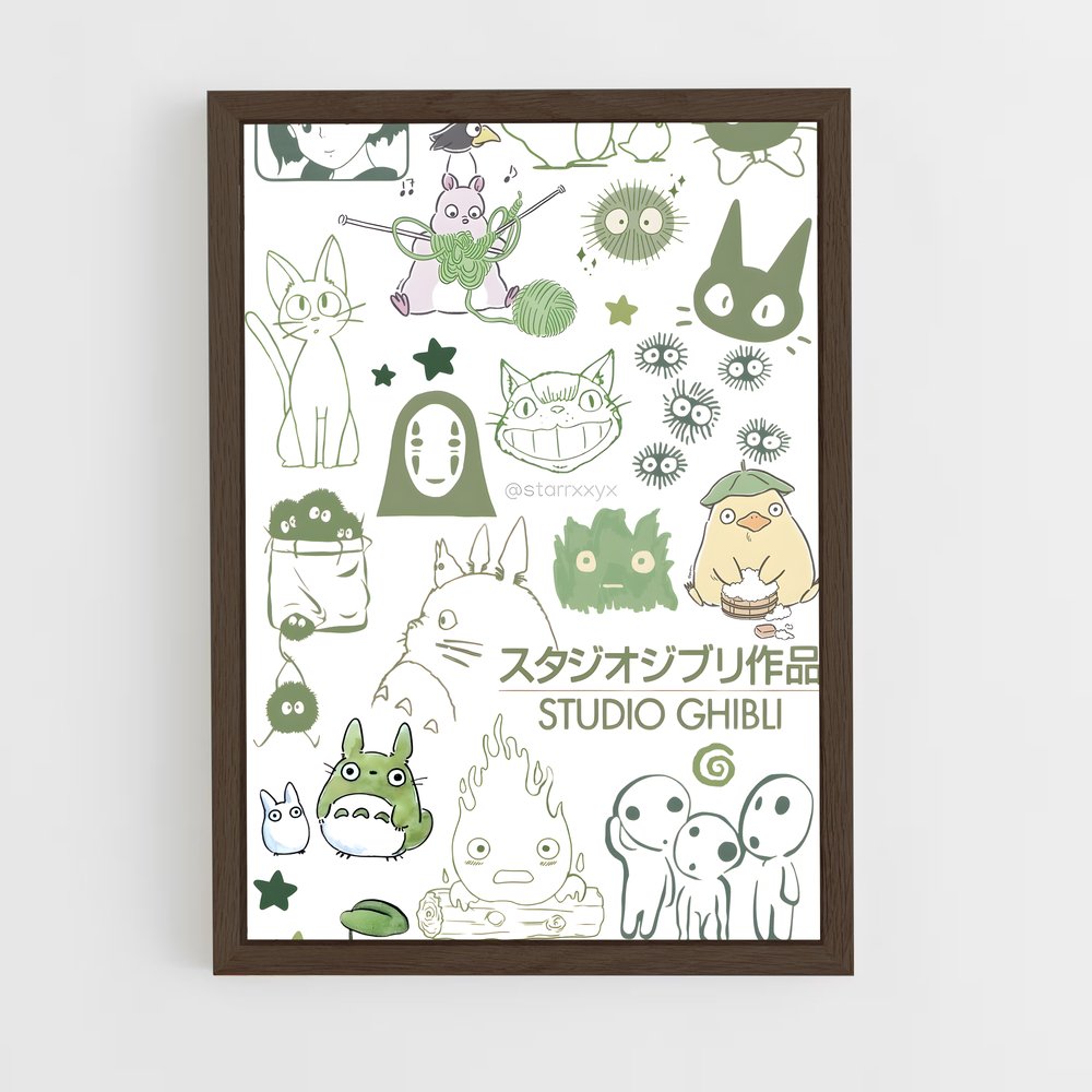 ap-ghibli-4 cadre Bois foncé