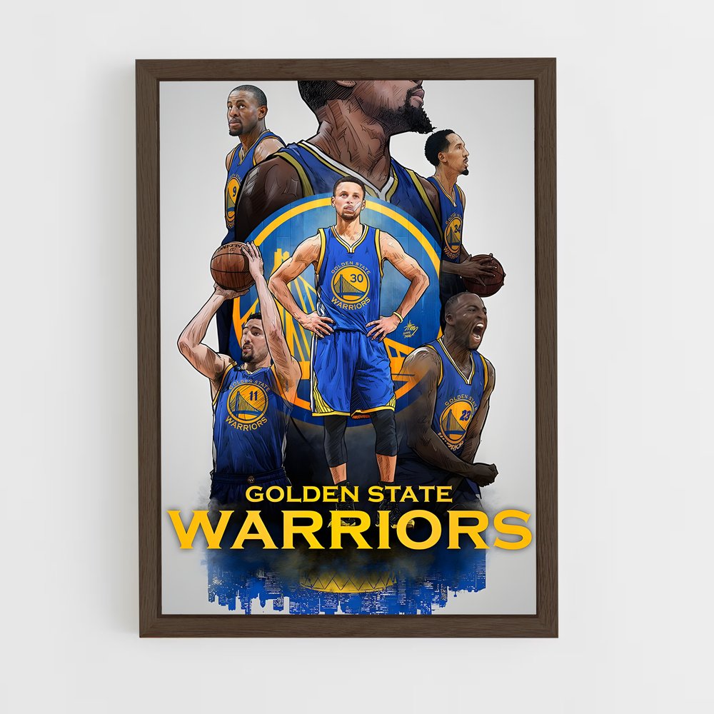 ap-golden state warriors-7 cadre Bois foncé