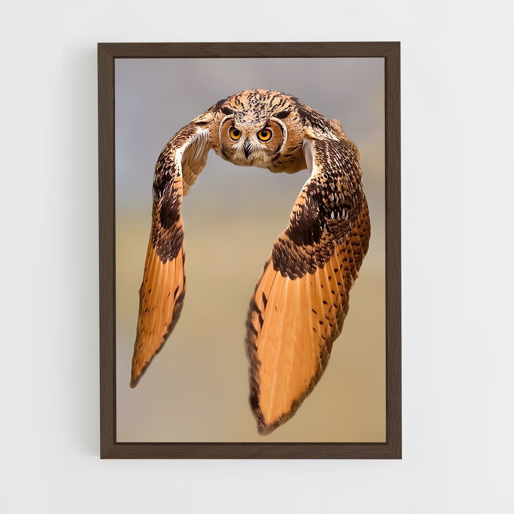 ap-great horned owl-5 cadre Bois foncé