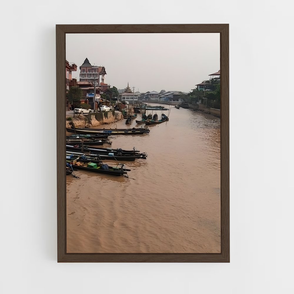 ap-inle lake-2 cadre Bois foncé