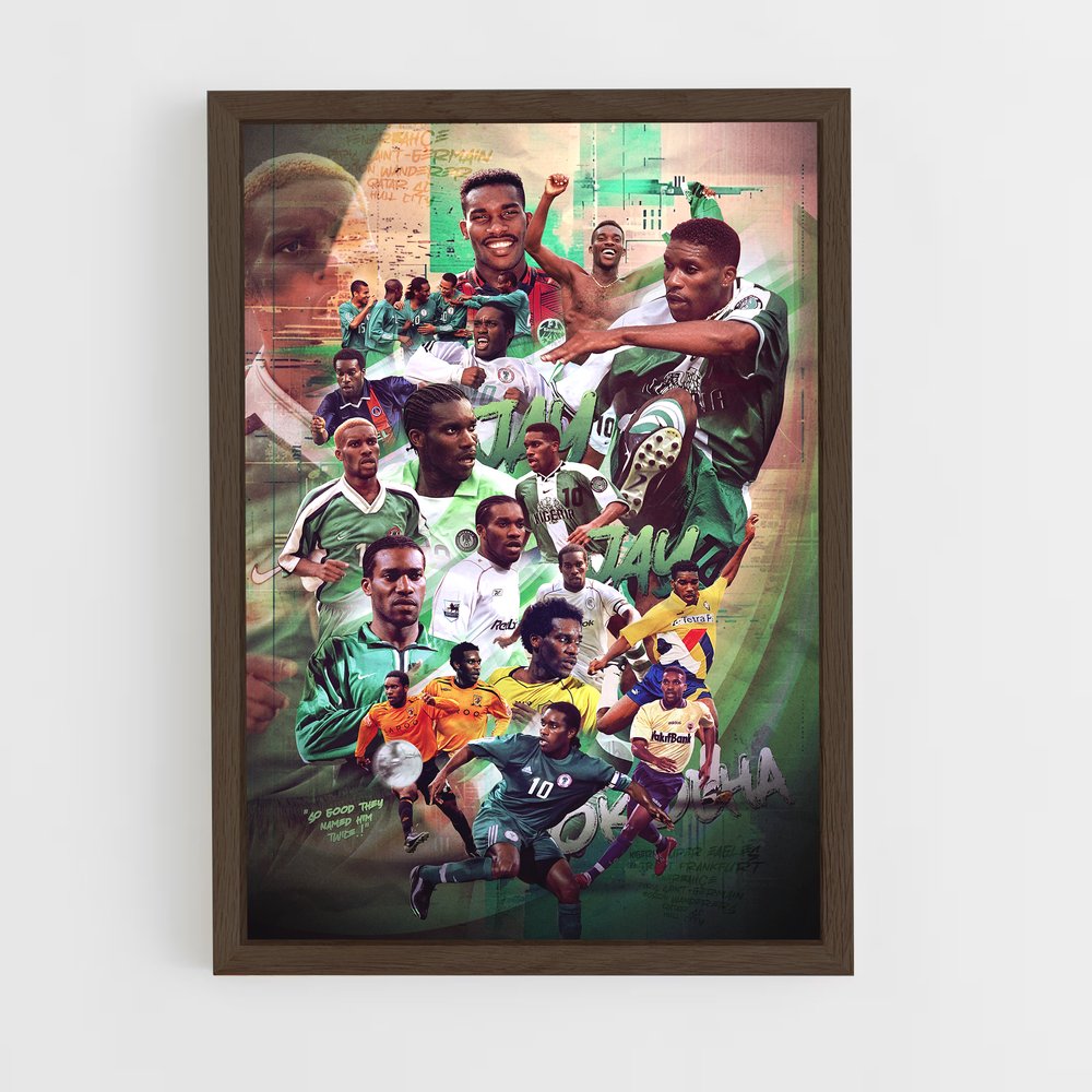 ap-jay-jay okocha-2 cadre Bois foncé