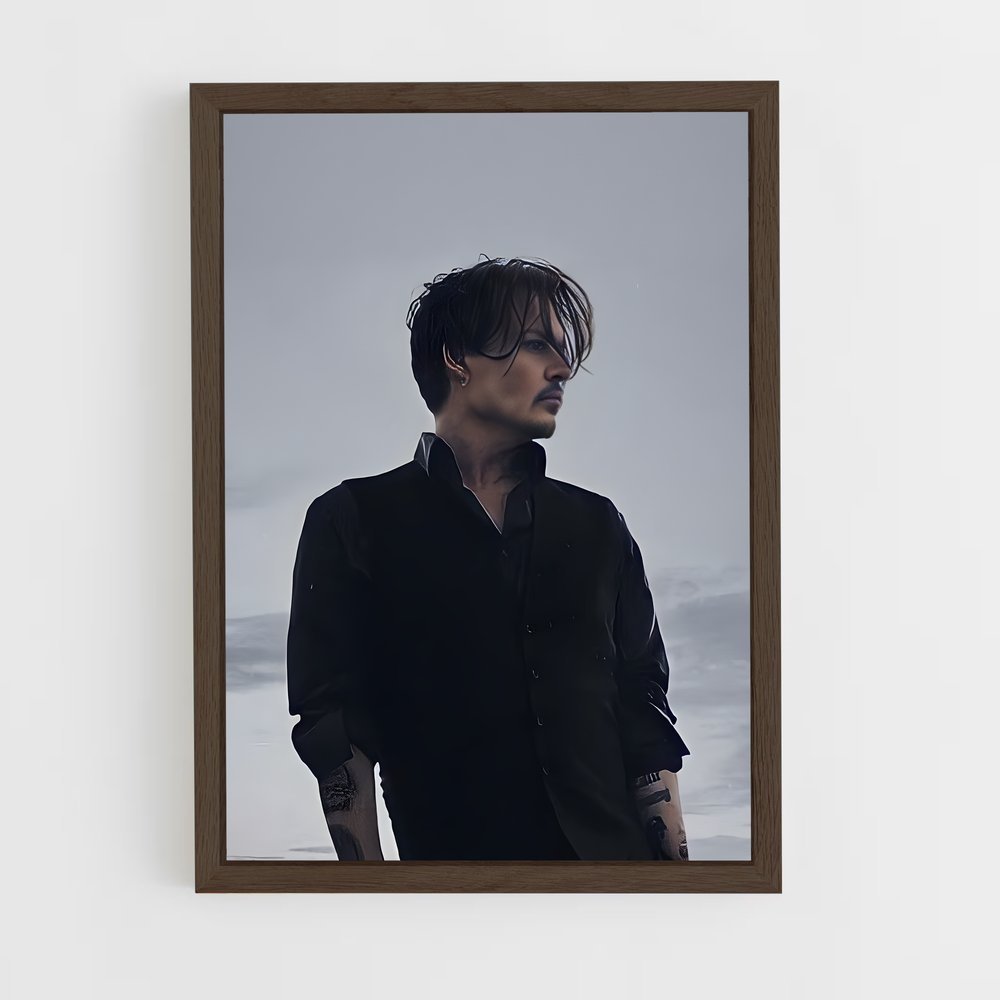 ap-johnny depp-2 cadre Bois foncé