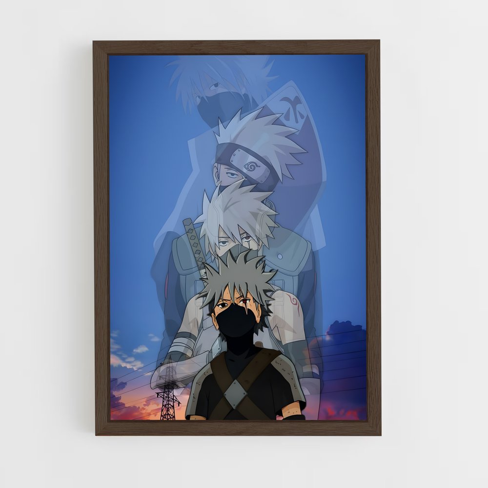 ap-kakashi hatake-8 cadre Bois foncé