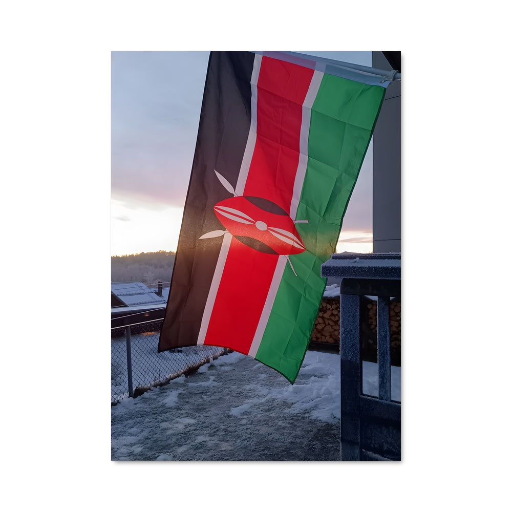 Poster Drapeau en Hiver