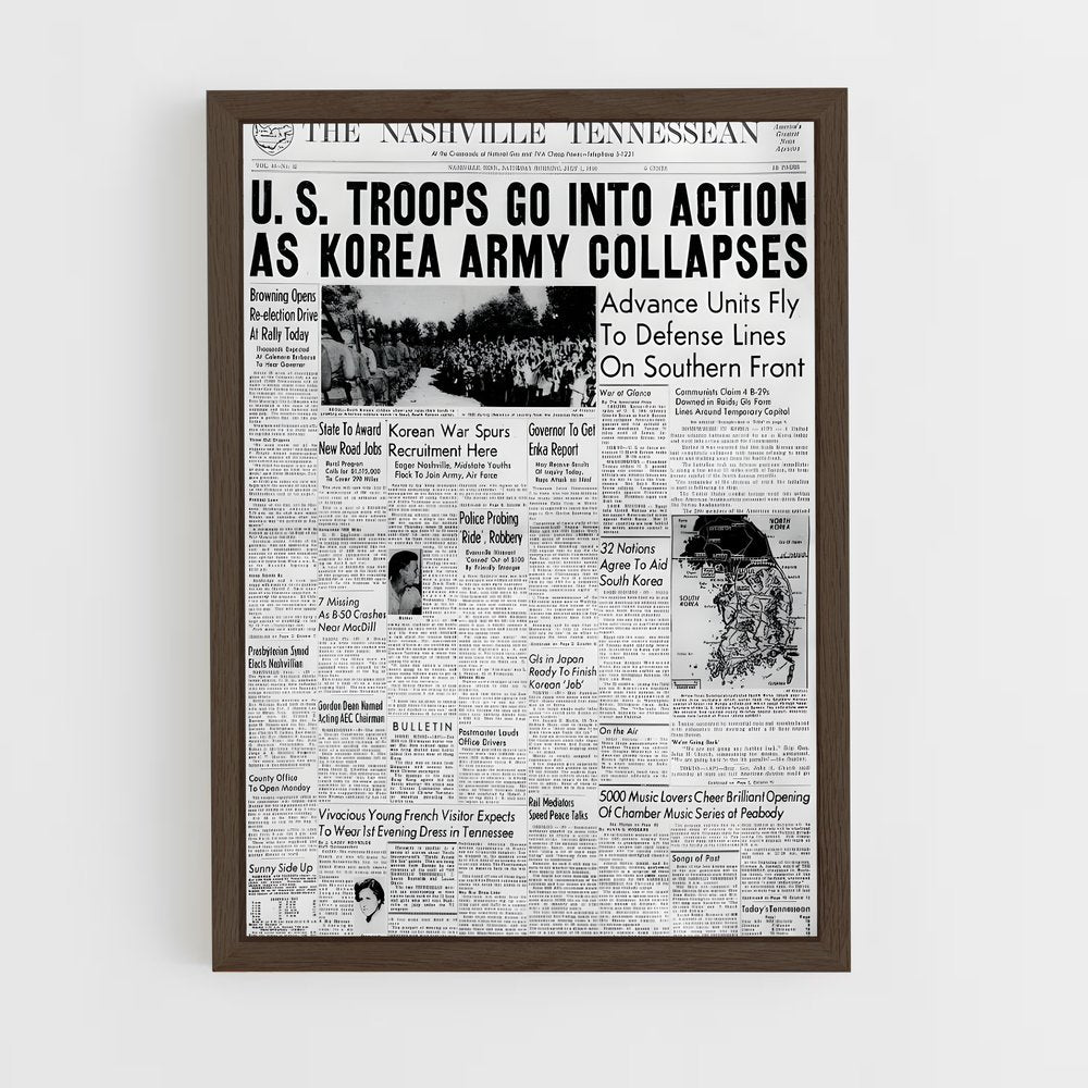ap-korean war-4 cadre Bois foncé