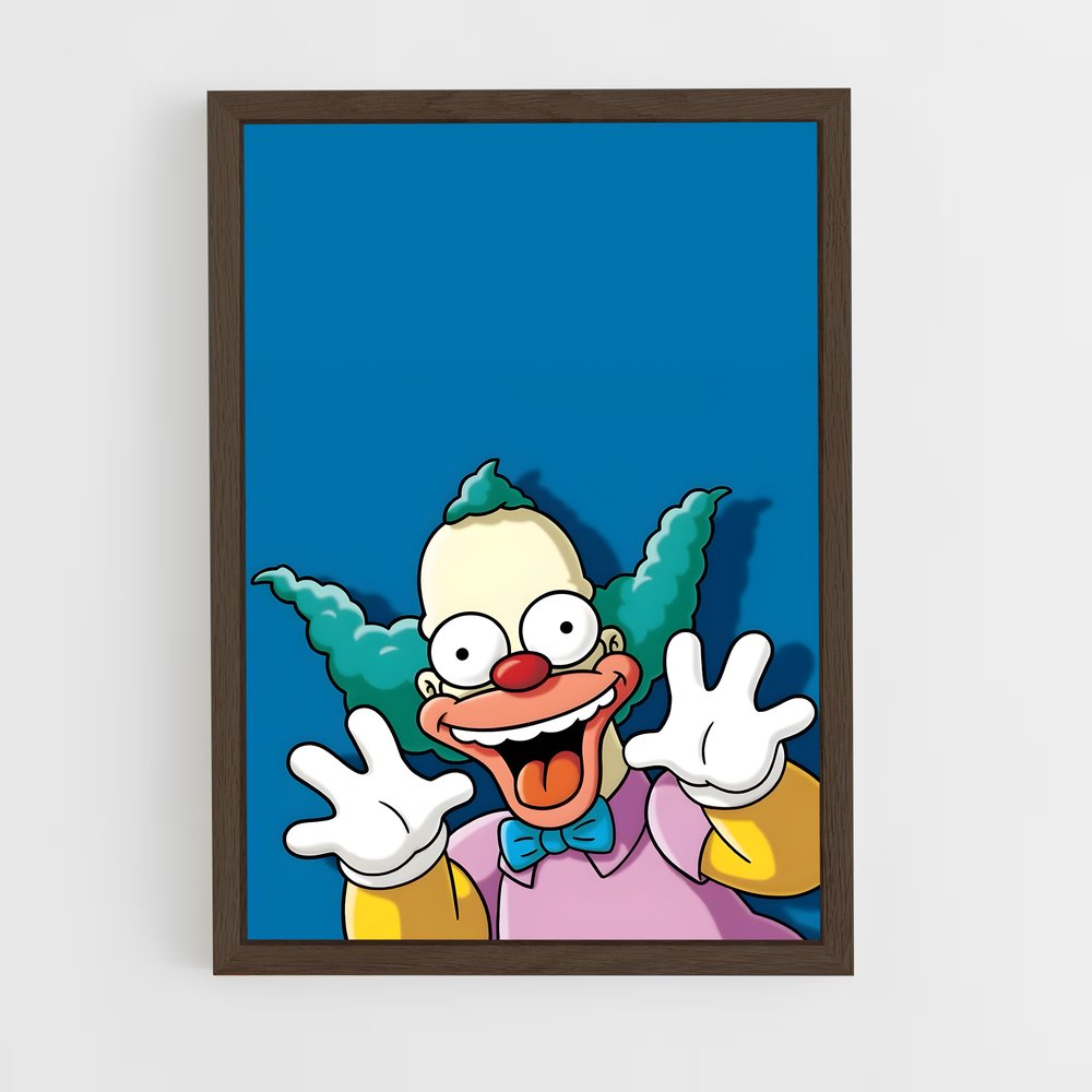 ap-krusty the clown-1 cadre Bois foncé