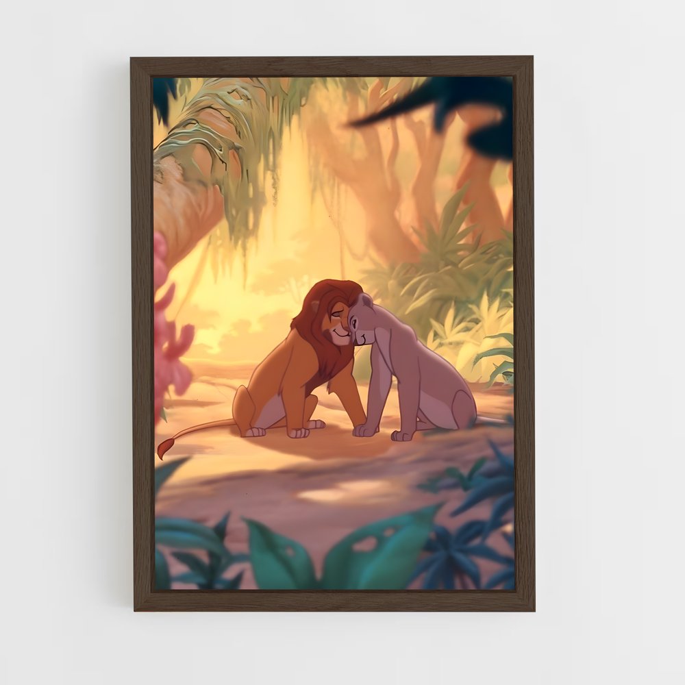 ap-lion king-8 cadre Bois foncé