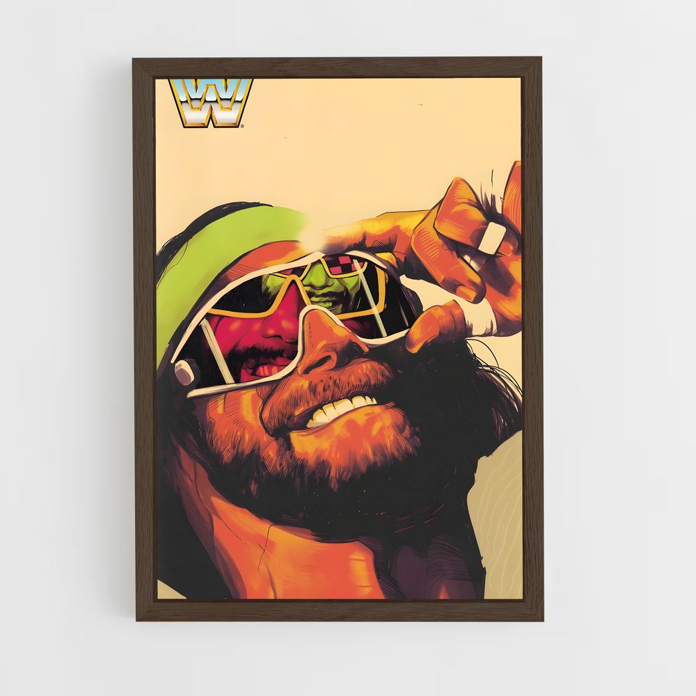 ap-macho man randy savage-1 cadre Bois foncé