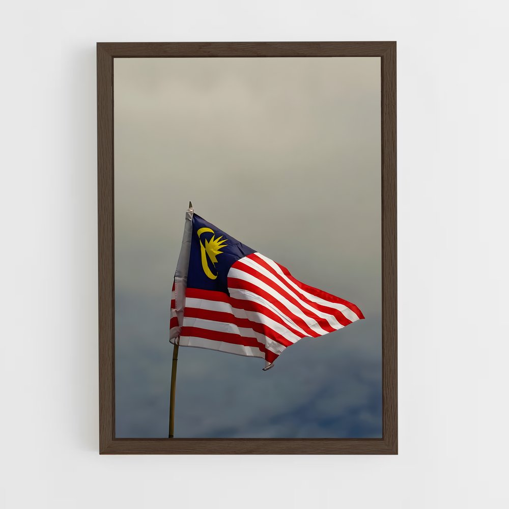ap-malaysia flag-2 cadre Bois foncé