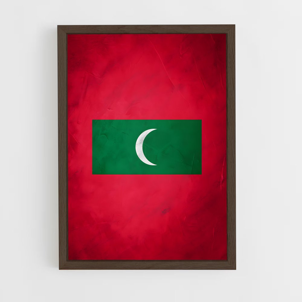 ap-maldives flag-1 cadre Bois foncé