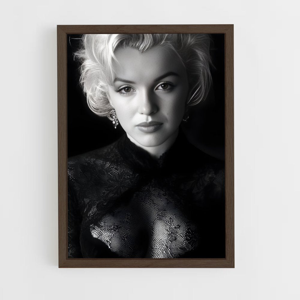 ap-marilyn monroe-11 cadre Bois foncé