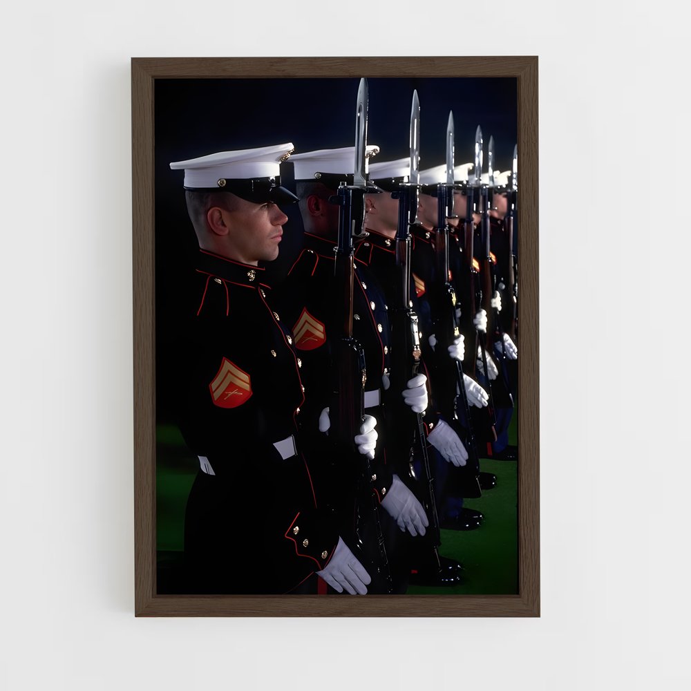 ap-marine corps-8 cadre Bois foncé