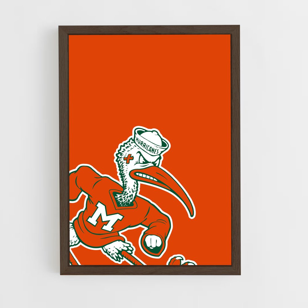 ap-miami hurricanes-4 cadre Bois foncé